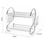 2 Layer Kitchen Dish Rack – Stainless Steel Dish Organizer