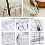 2 Layer Kitchen Dish Rack – Stainless Steel Dish Organizer