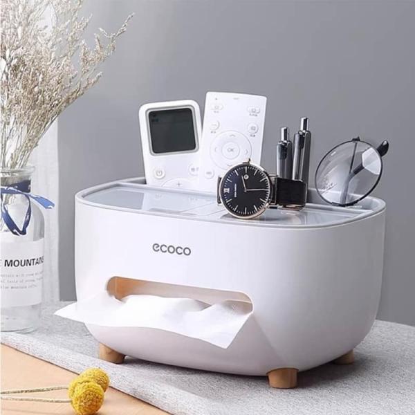 ১ পিস - Ecoco মাল্টিফাংশনাল টিস্যু বক্স অর্গানাইজার